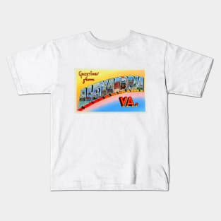 Greetings from Alexandria Virginia, Vintage Large Letter Postcard Kids T-Shirt